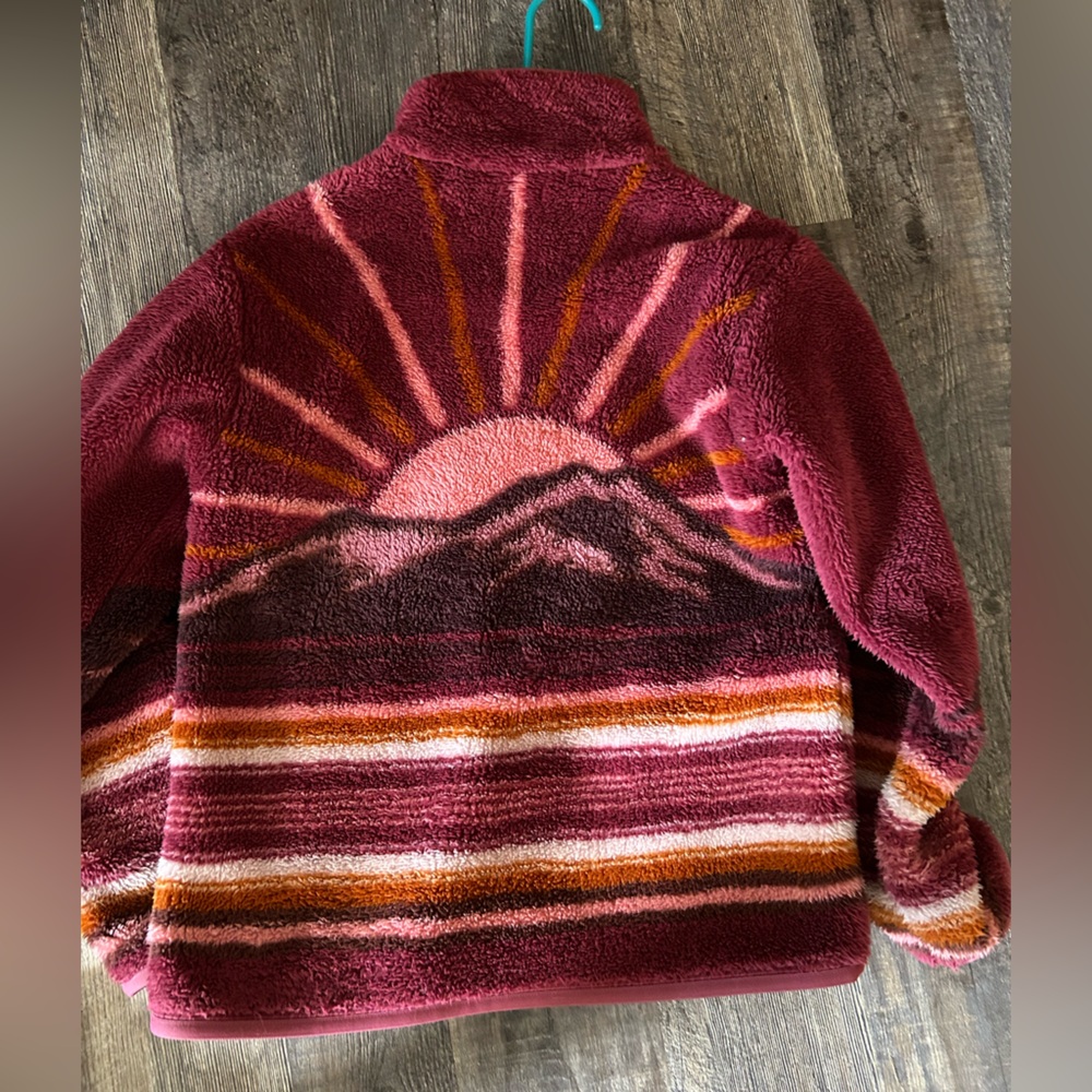 Faherty Maroon Sunset Fleece Jacket